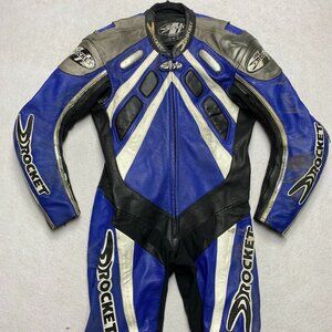 Vintage Joe Rocket Motorcycle Jumpsuit Men's 42 Blue Leather One Piece